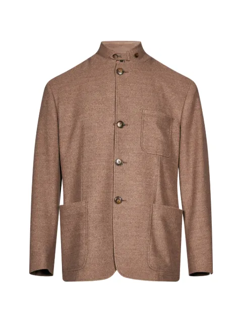 Canali button-up patch-pocket jacket