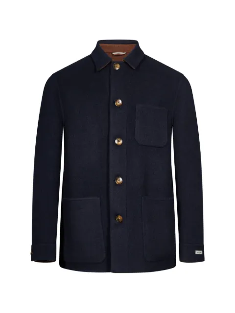 Canali button-up patch-pocket jacket