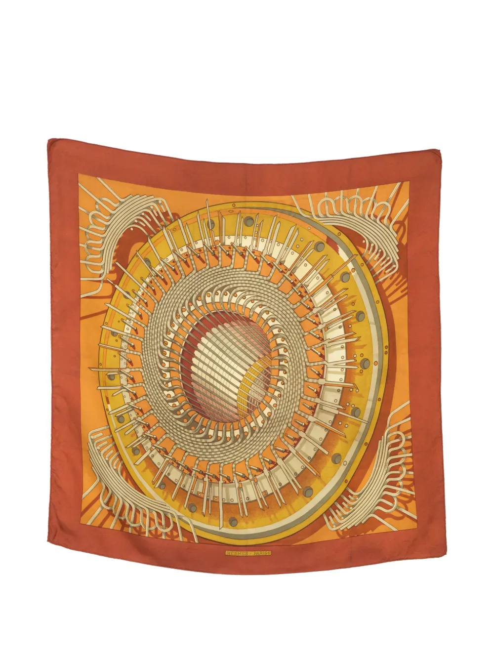 Hermès Pre-Owned 1970s Alternateur silk scarf - Arancione