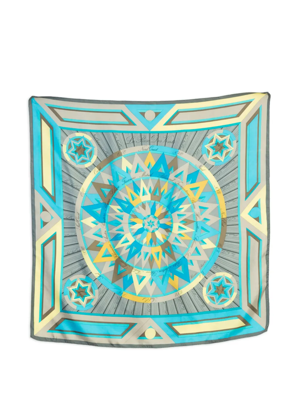 Hermès Pre-Owned 2012 La rose des vents silk scarf - Blu