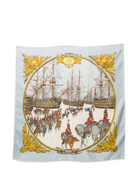 Hermès Pre-Owned 1966 Marine et Cavalerie silk scarf