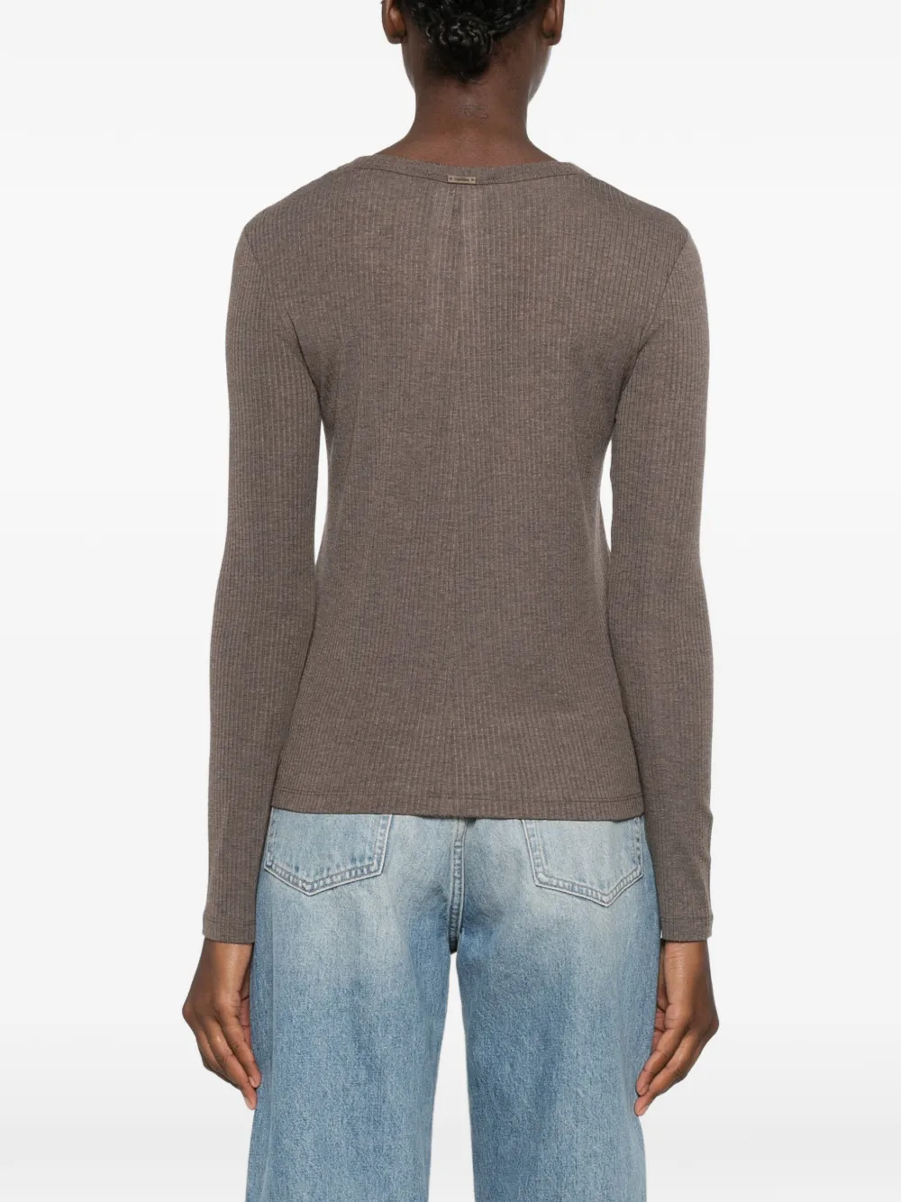 Max Mara T-shirt met ronde hals Bruin