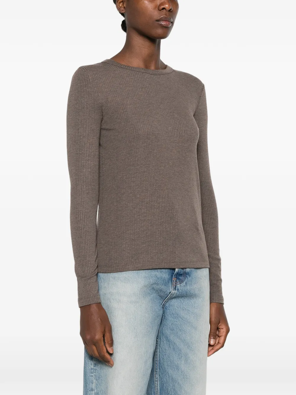 Max Mara T-shirt met ronde hals Bruin
