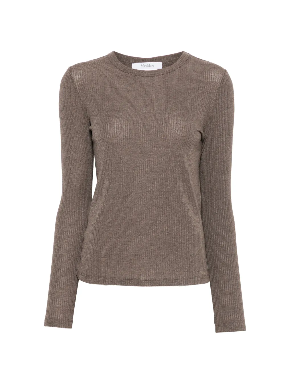 Max Mara T-shirt Salmone a maniche lunghe - Marrone