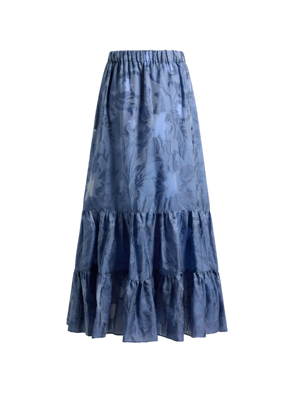 ETRO Zijden maxi-rok met jacquard en fil coupé bloemenpatroon Blauw