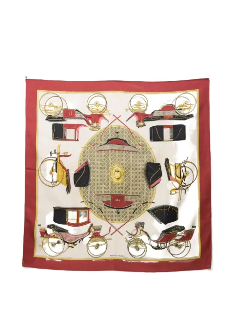 Hermès Pre-Owned 1980 Les Voitures a Transformation silk scarf