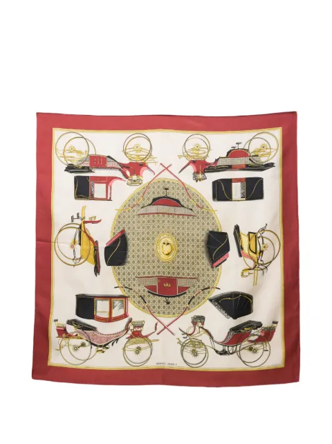 Hermès Pre-Owned 1980 Les Voitures a Transformation silk scarf