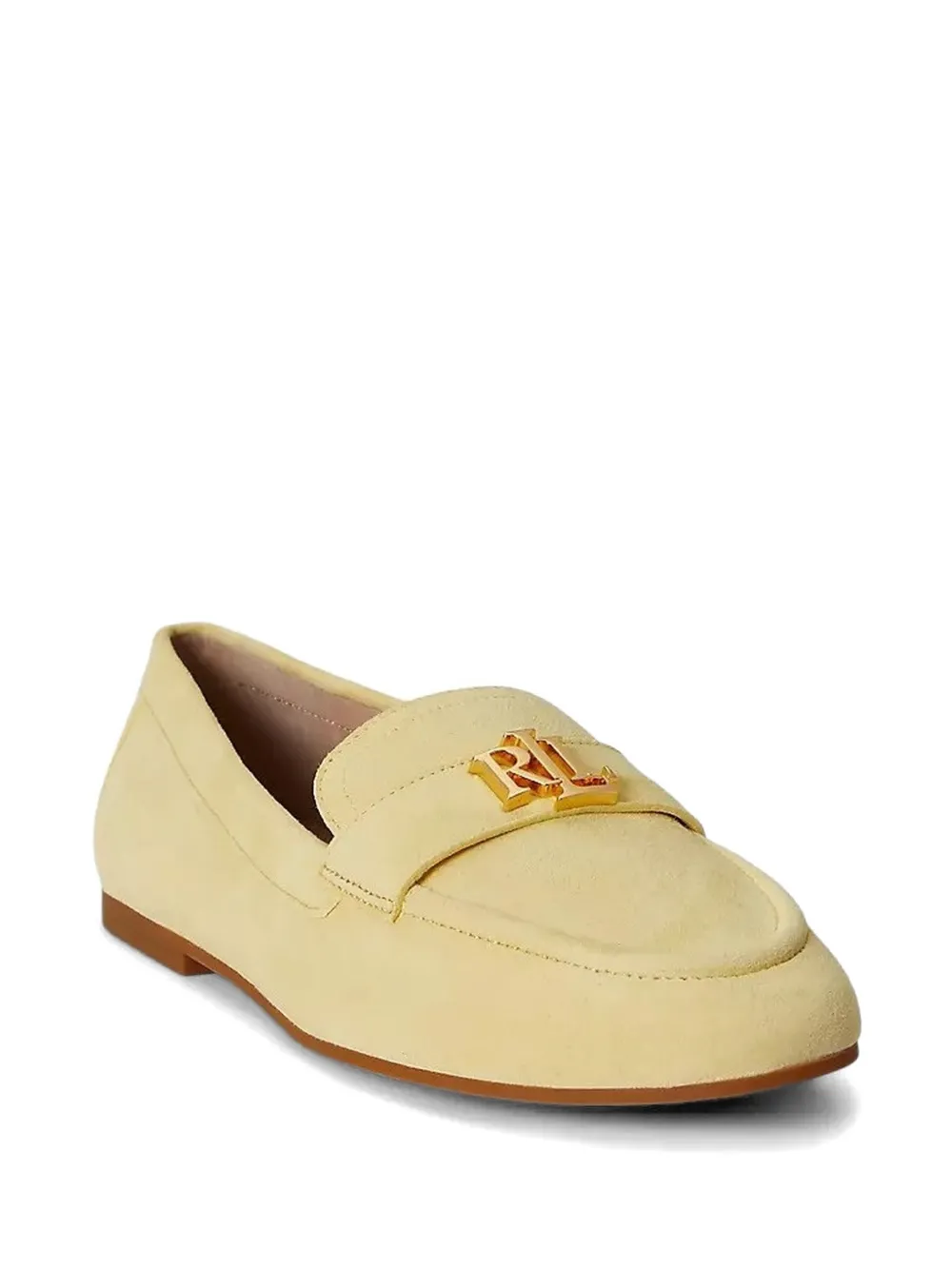 Lauren Ralph Lauren Averi III logo-plaque suede loafers Geel