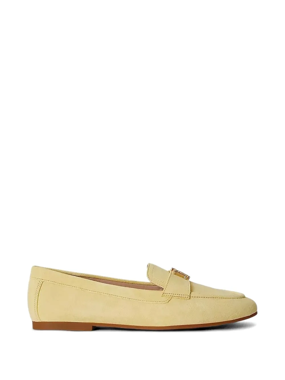 Lauren Ralph Lauren Averi III logo-plaque suede loafers Geel