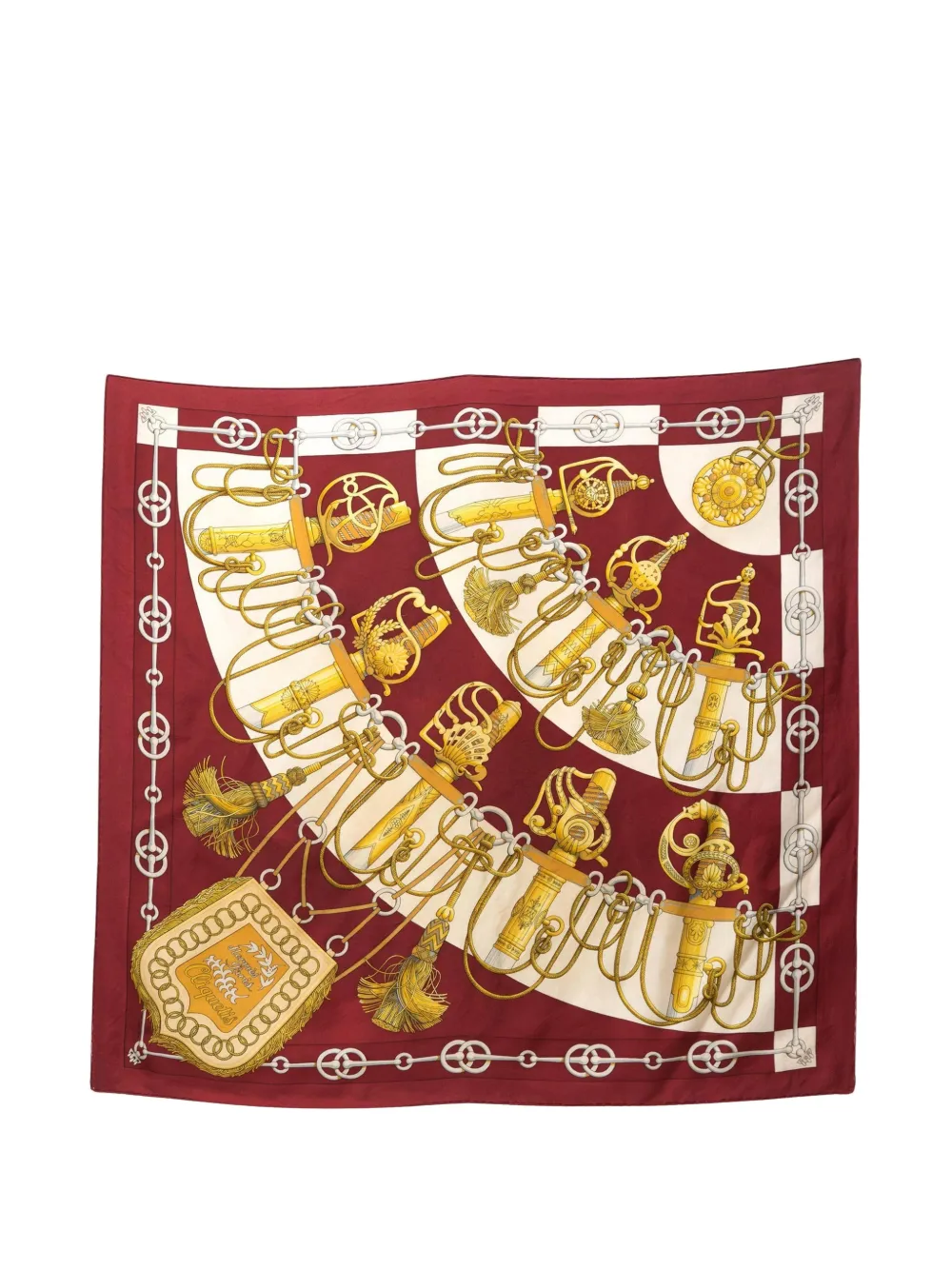 Hermès Pre-Owned 1950s Cliquetis silk scarf - Rosso