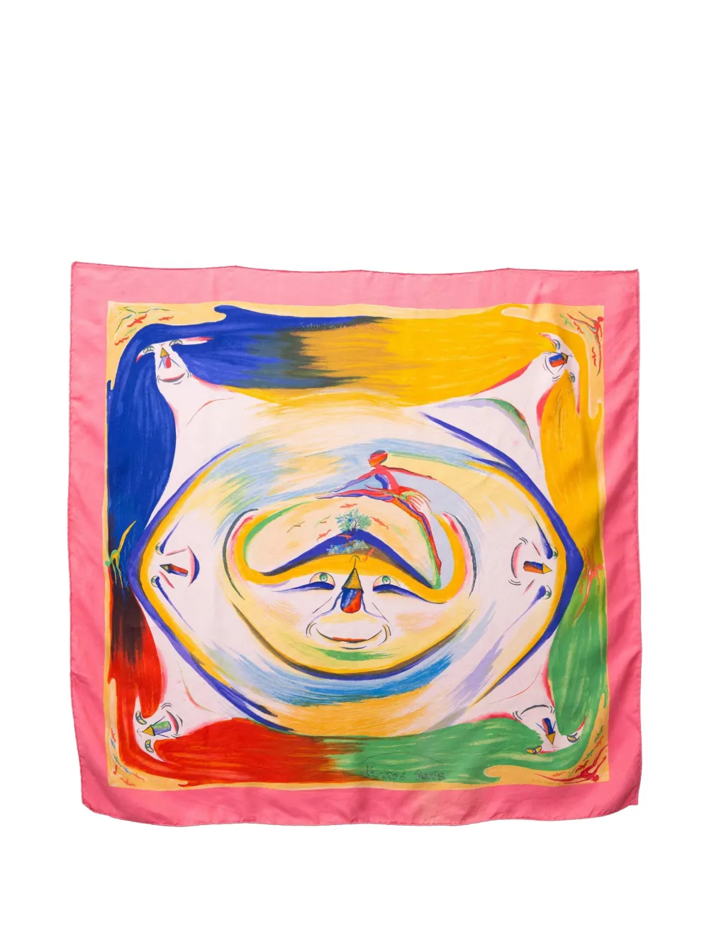 Hermès Pre-Owned 2000 Smiles in third Millenary silk scarf - Rosa