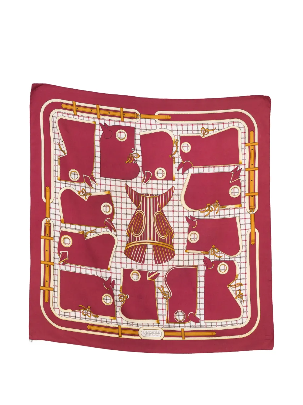 Hermès Pre-Owned 1974 Camails silk scarf - Rosso