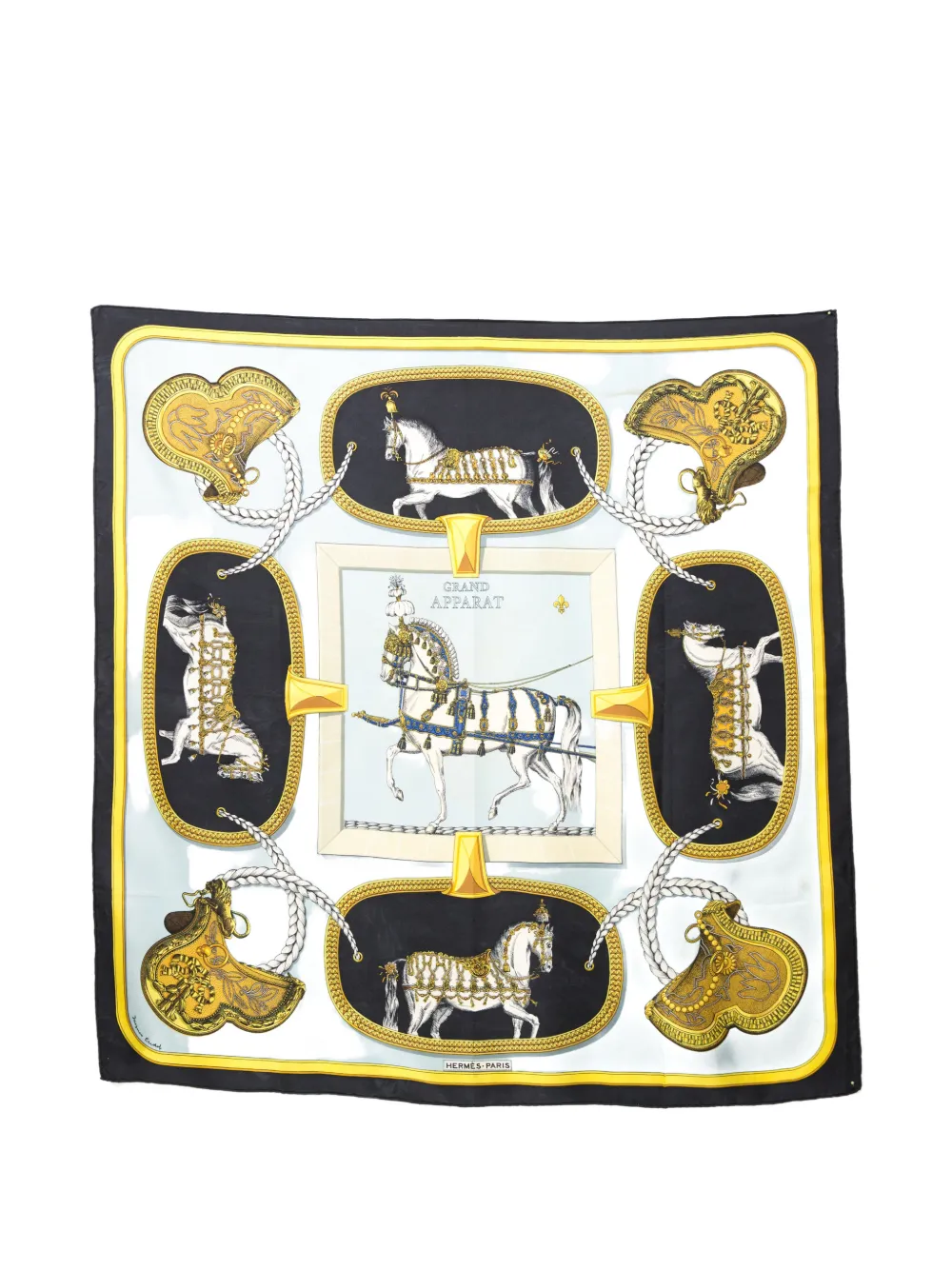 Hermès Pre-Owned 1986 Grand Apparat silk scarf - Blau