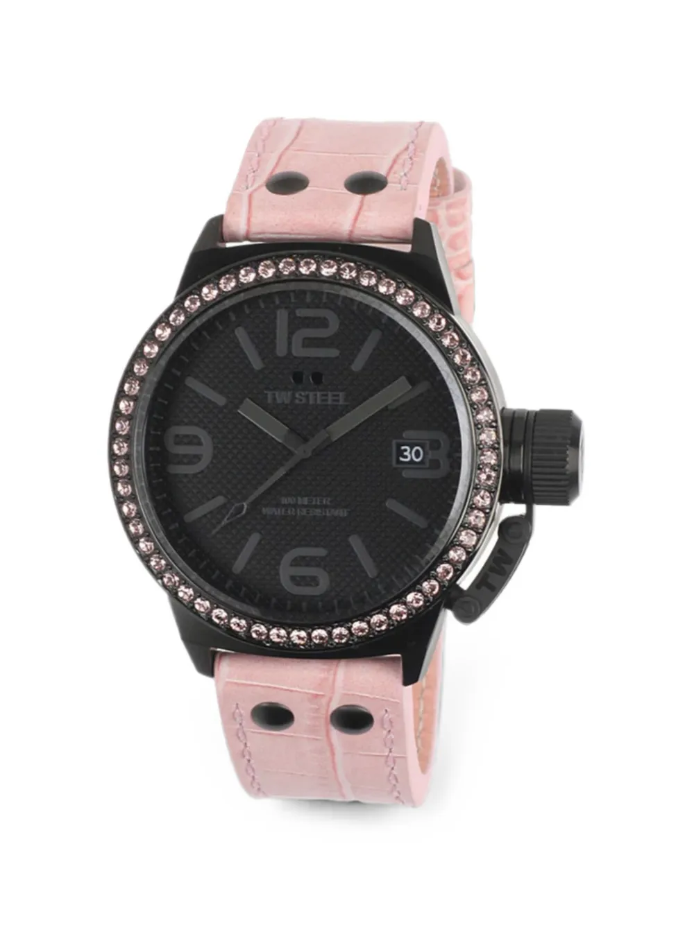 TW STEEL Canteen crystal-embellished 45mm watch - Nero