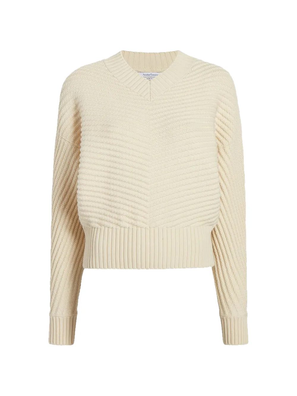 Another Tomorrow ribbed-knit dolman-sleeve sweater - Toni neutri