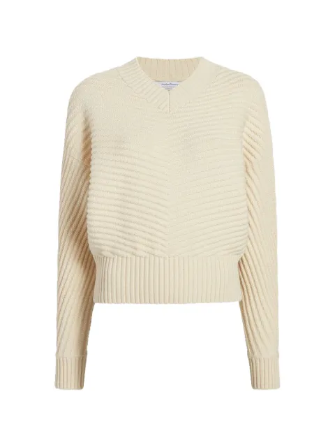 Another Tomorrow ribbed-knit dolman-sleeve sweater