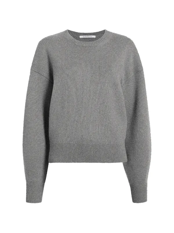Another Tomorrow Cashmere-knit Sweater in Grey