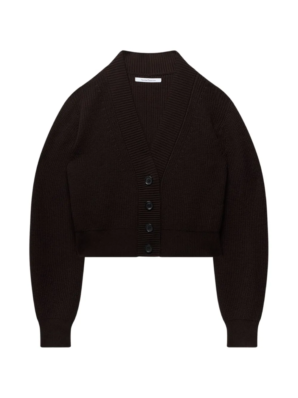 Another Tomorrow ribbed cropped cardigan - Brown