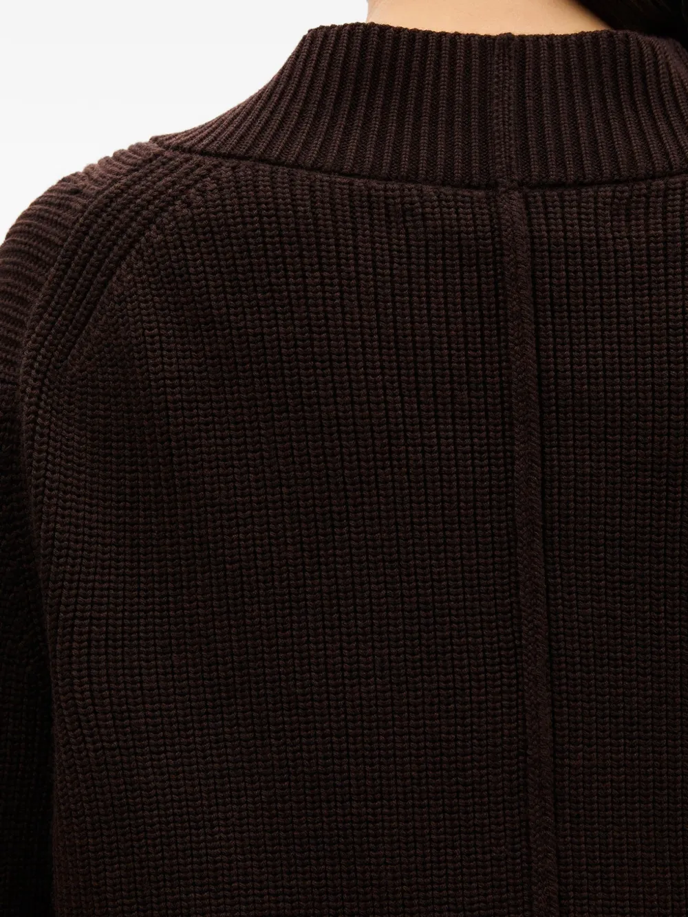 Another Tomorrow Geribbeld cropped vest Bruin