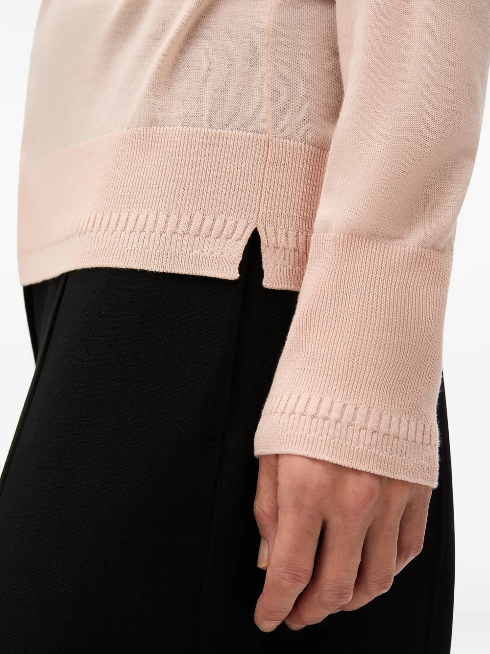 Another Tomorrow Featherweight Crew-neck Sweater in Pink, view 5