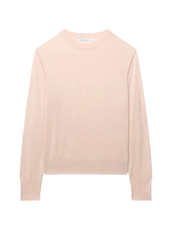 Another Tomorrow Featherweight Crew-neck Sweater in Pink