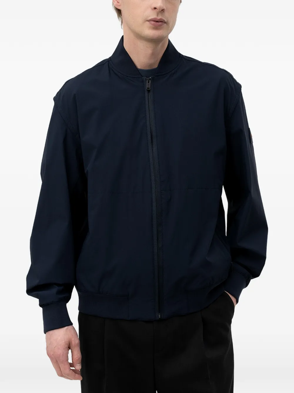 BOSS Bomberjack met logopatch Blauw