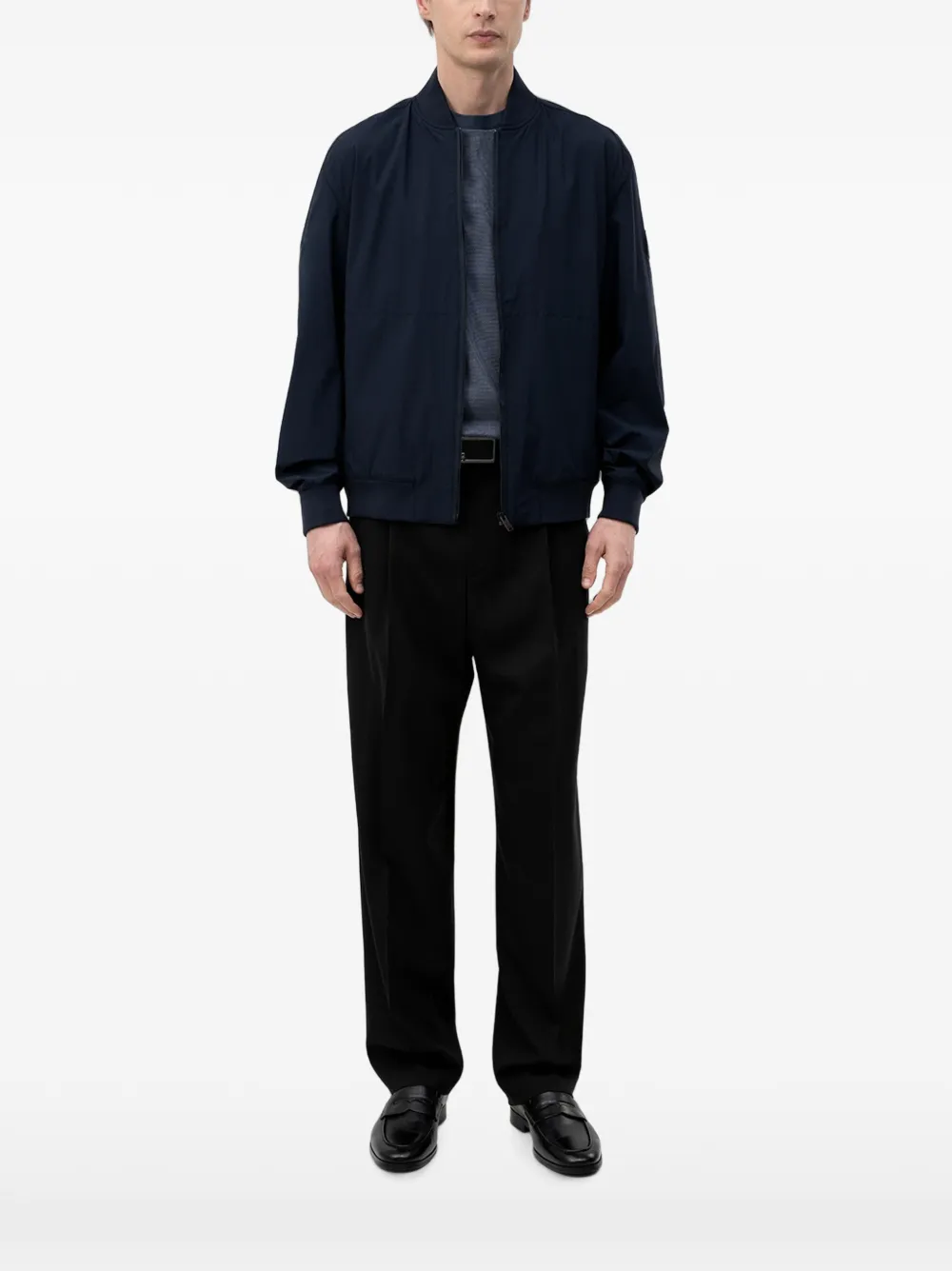 BOSS Bomberjack met logopatch Blauw