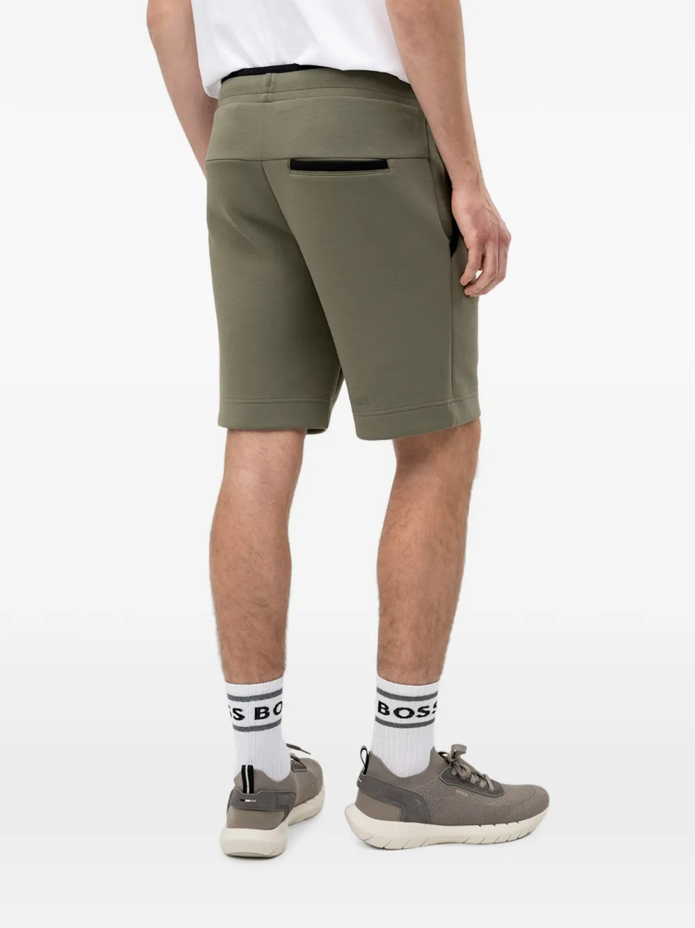 BOSS Trainingsshorts met ritszak en logoprint Groen