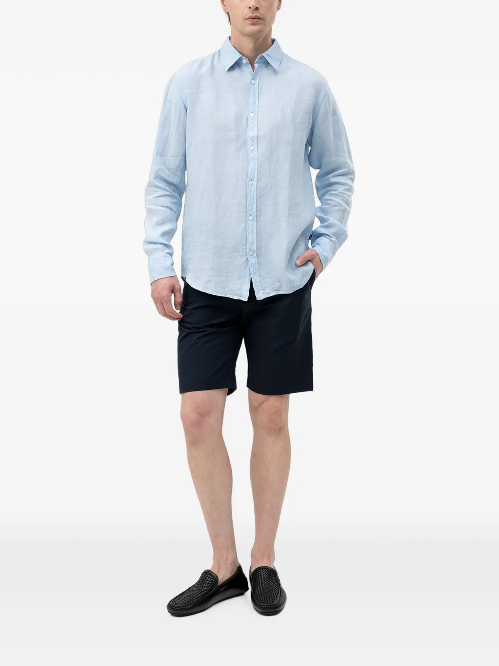  Boss Seersucker Drawstring Shorts - Azul 