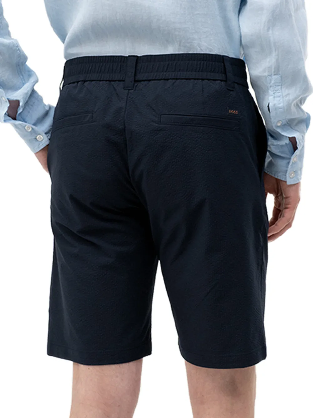  Boss Seersucker Drawstring Shorts - Azul 