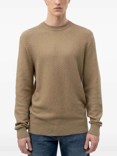 BOSS basket-weave crew-neck sweater