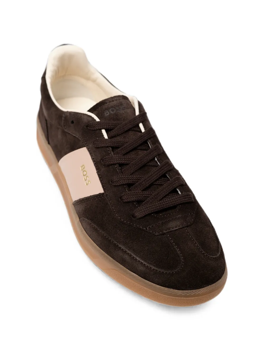 BOSS suede panelled sneakers Bruin
