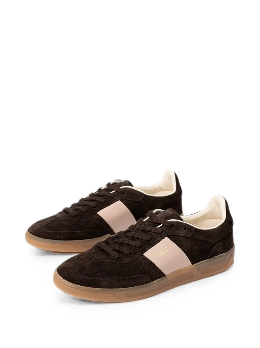 BOSS suede panelled sneakers Bruin