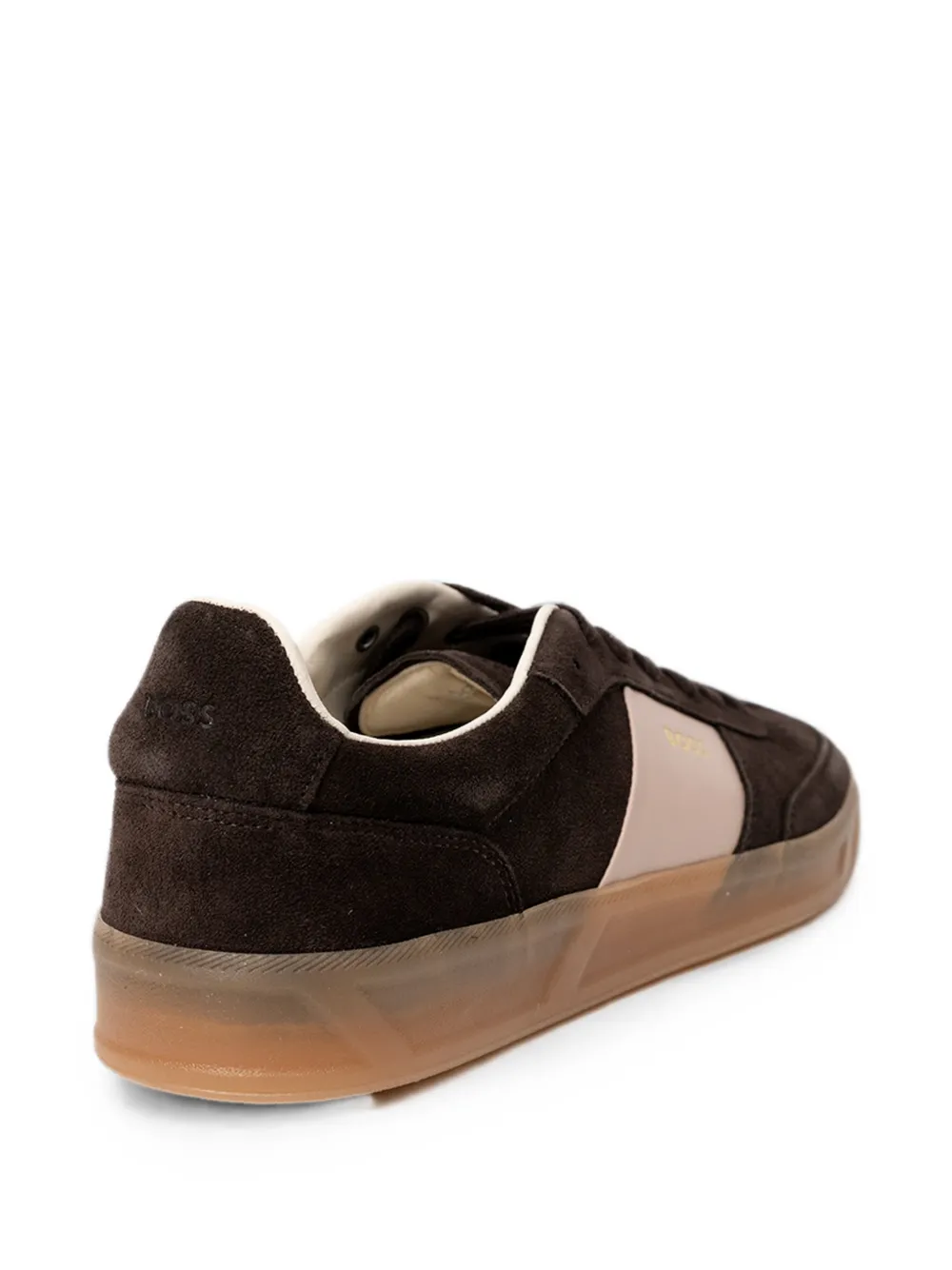 BOSS suede panelled sneakers Bruin