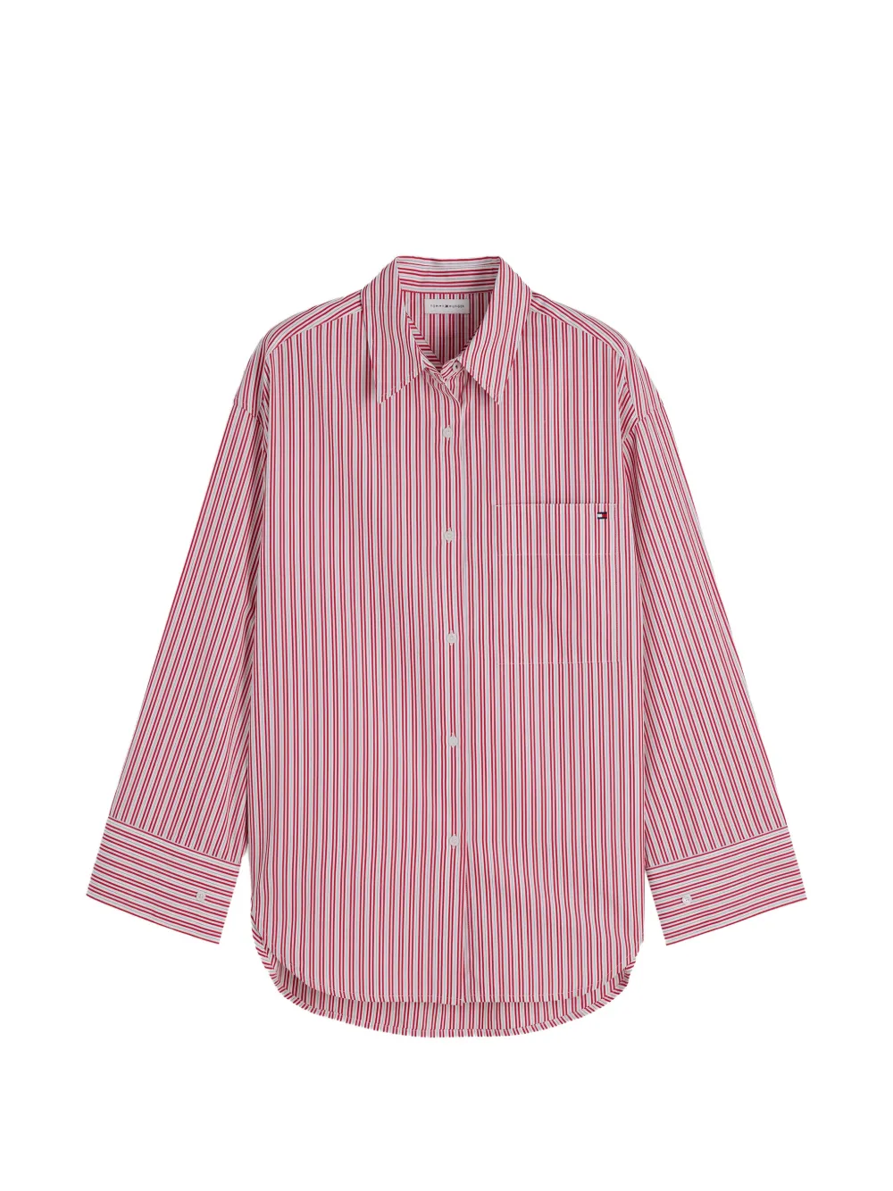 Tommy Hilfiger vertical-stripe chest-pocket shirt - Rosso