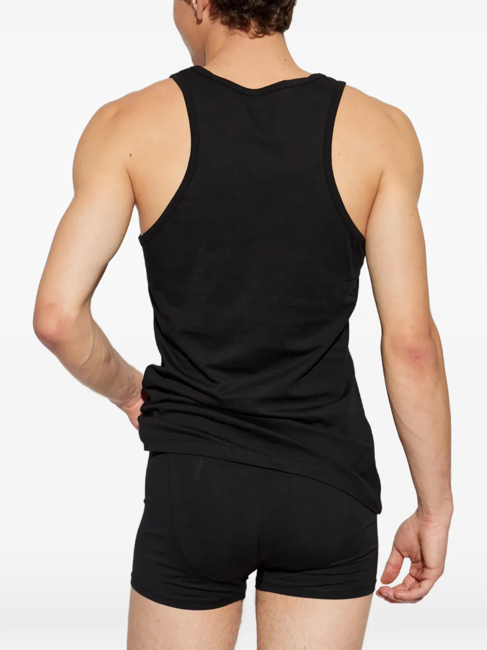 Diesel Twee Walty-D-Core katoenen tanktop Zwart