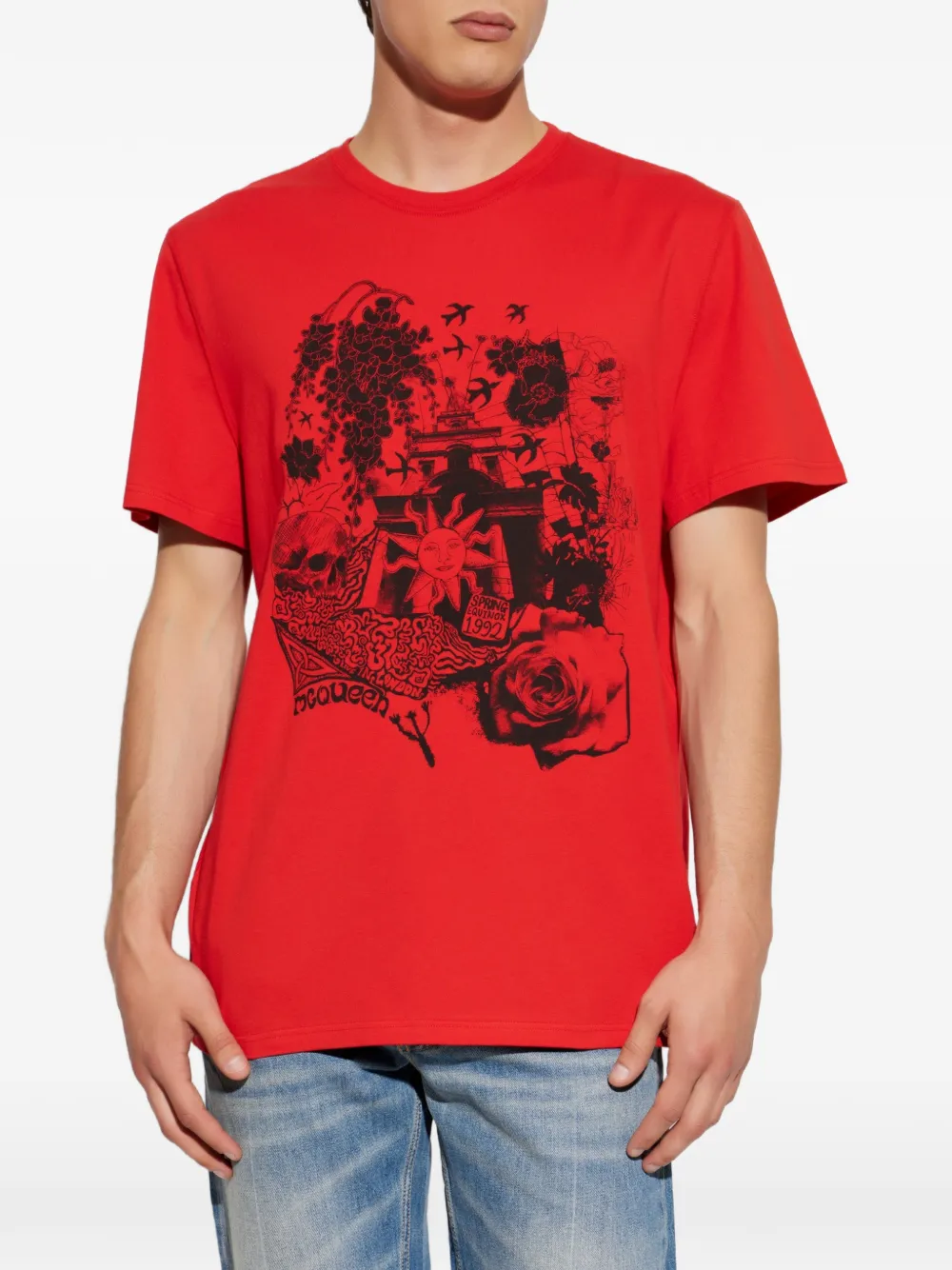 Alexander McQueen グラフィック Tシャツ | レッド | FARFETCH JP