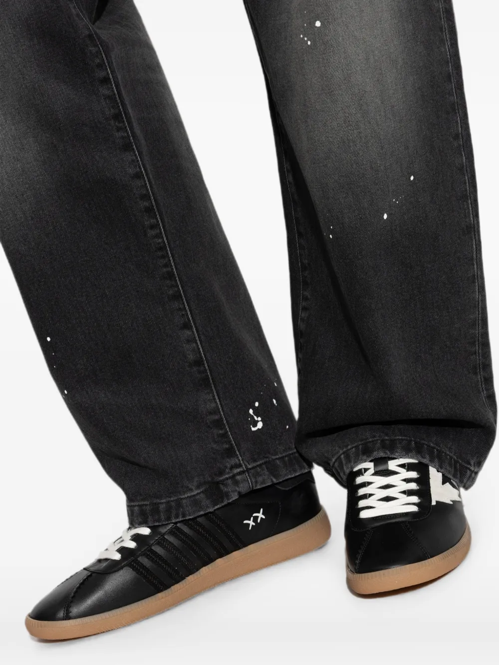 DSQUARED2 Rebels leather sneakers Zwart
