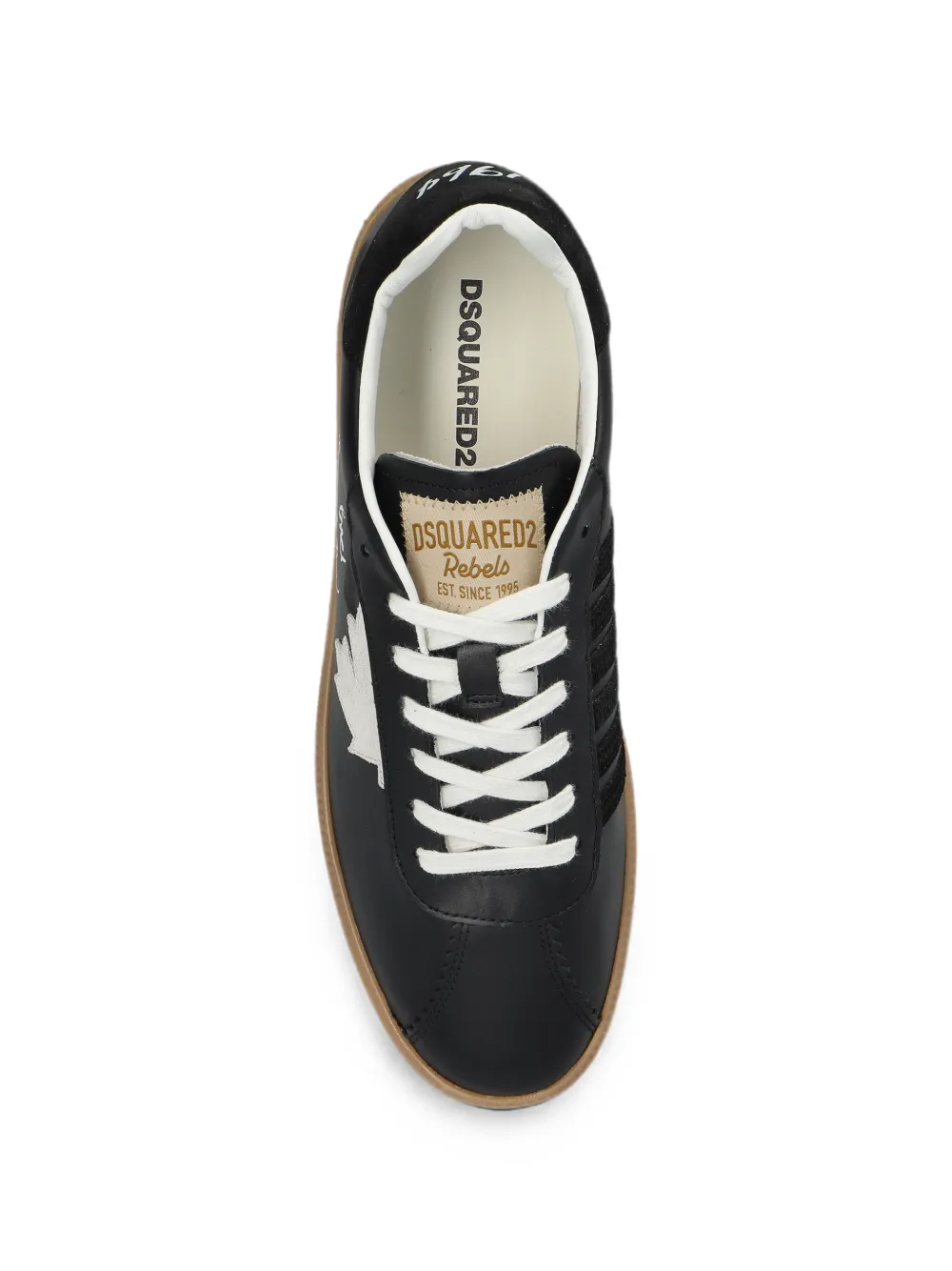 DSQUARED2 Rebels leather sneakers Zwart