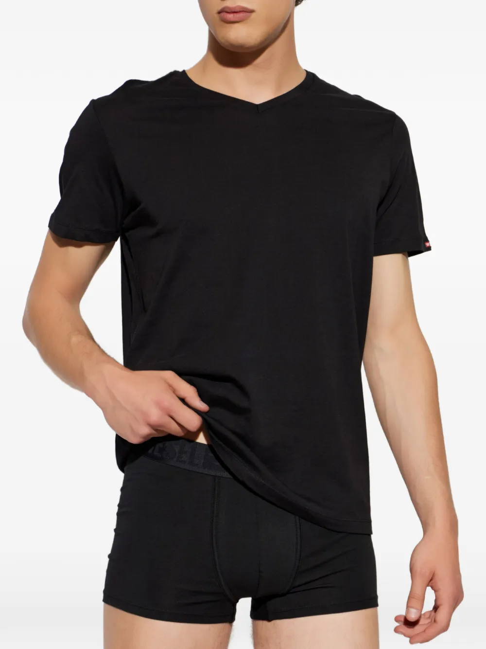 Diesel Michael-D-Core T-shirt met V-hals (set van drie) Zwart
