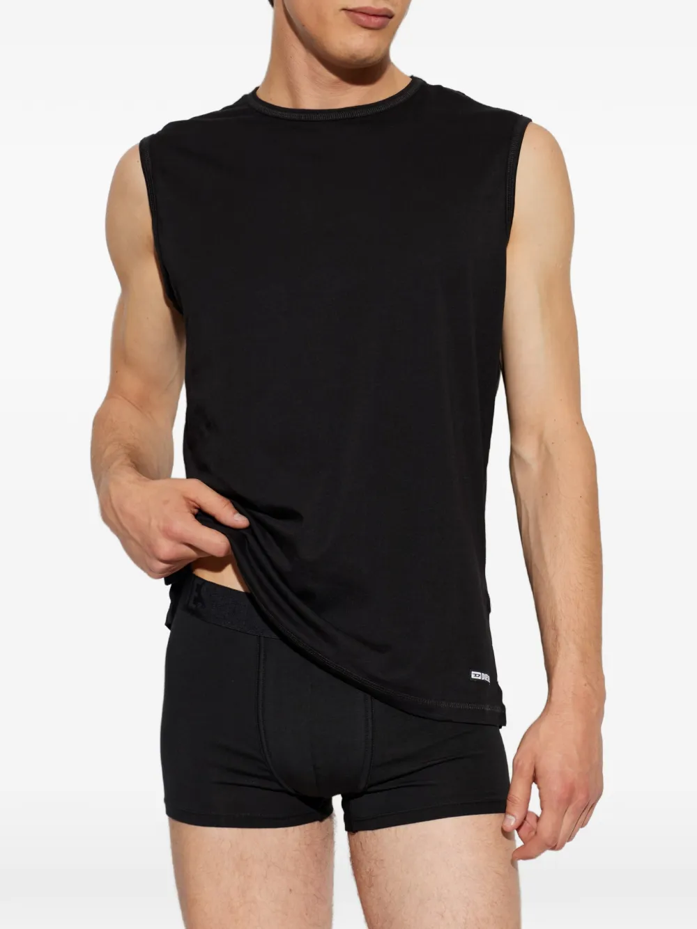 Diesel Twee Tim-Utlt katoenen-jersey tanktops Zwart