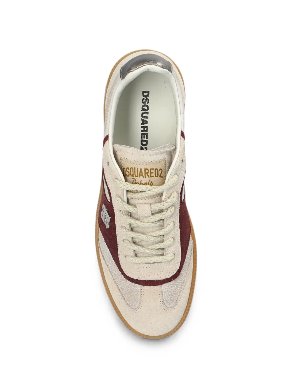 DSQUARED2 logo-plaque panelled sneakers Beige