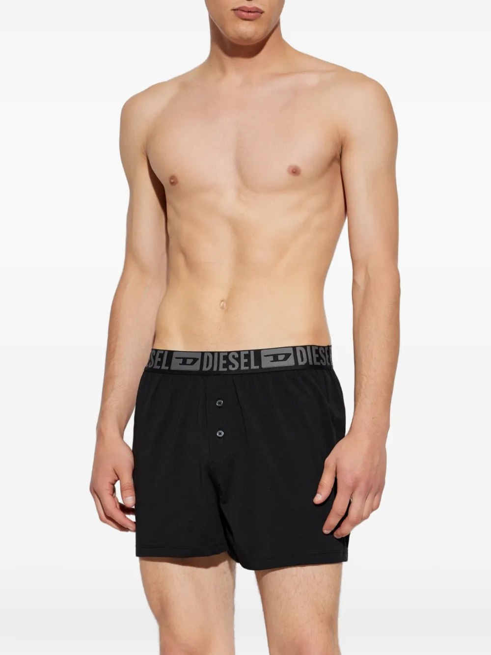 Diesel Starkie-D-Core two pack boxershorts met logoband Zwart