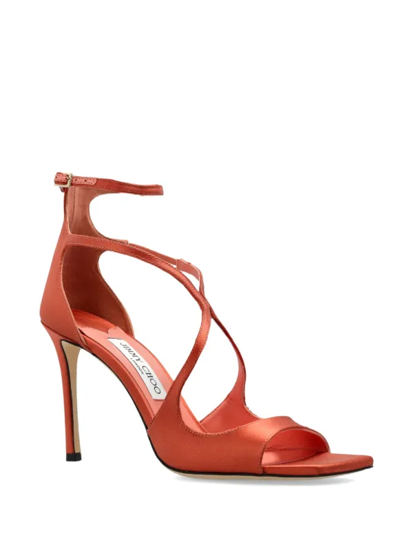 Jimmy Choo Sandália Azia Com Tira | Laranja | FARFETCH BR