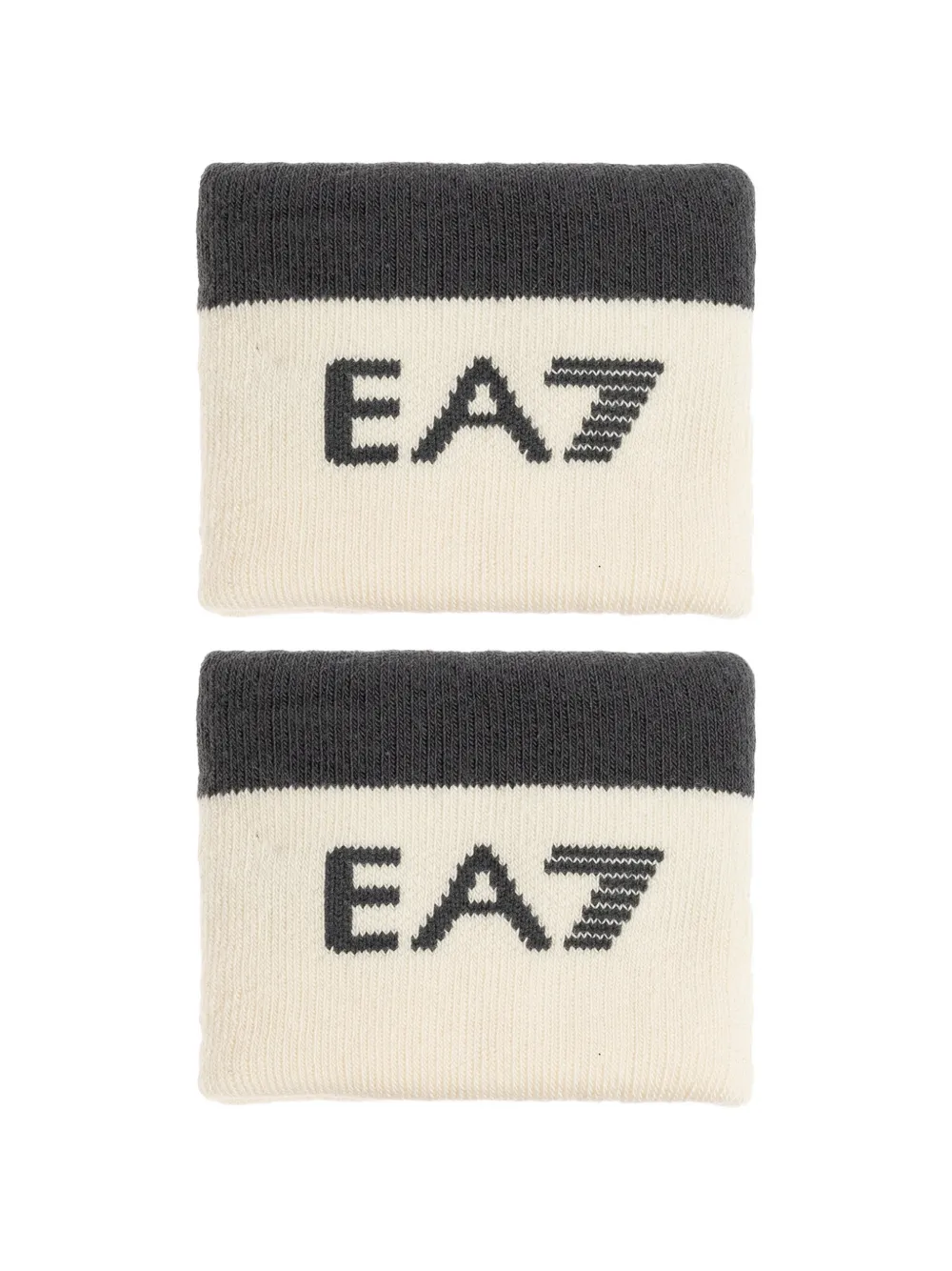 Ea7 Emporio Armani logo-print wristbands - Neutrals
