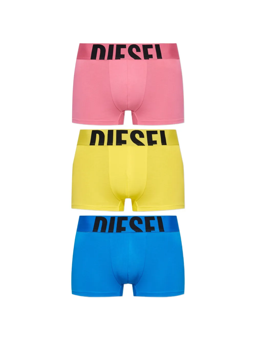 Diesel Umbx-Damien pack of three logo-waistband boxer briefs - Giallo