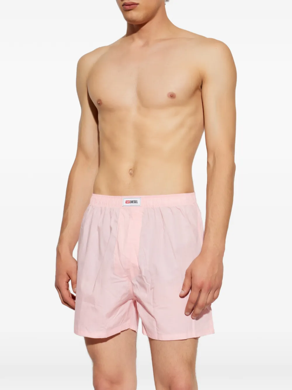 Diesel Drie boxershorts met logo-patch Roze