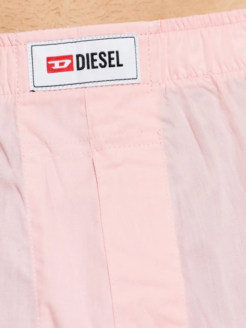 Diesel Drie boxershorts met logo-patch Roze