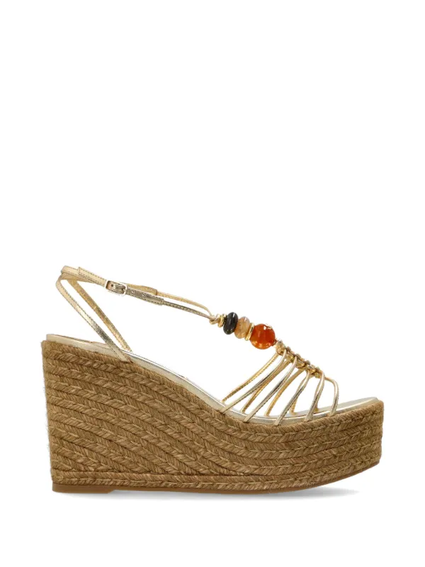 Jimmy Choo Lemi Wedge 50 Sandals in Gold