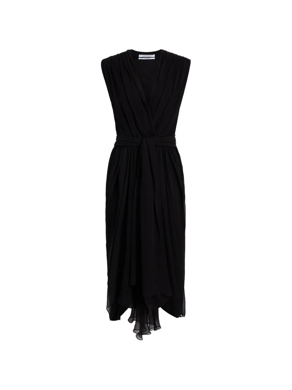 Another Tomorrow gathered midi dress - Nero